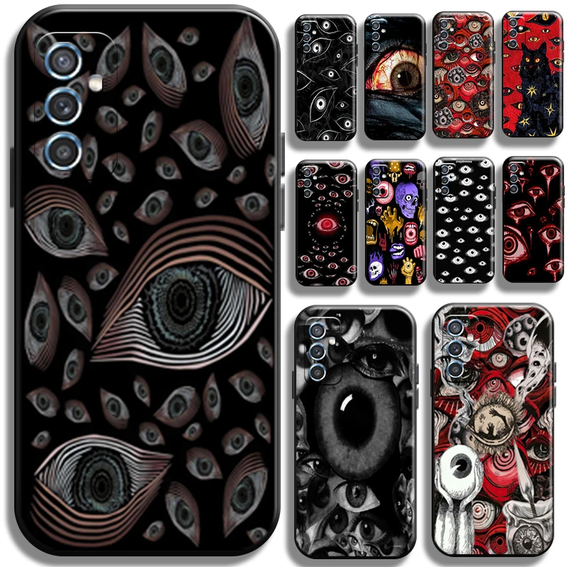 

Terror Evil Eyes For Samsung Galaxy M10 M11 M12 M20 M22 M30 M30S M31 M31S M32 M51 M52 5G Phone Case Carcasa Soft Liquid Silicon