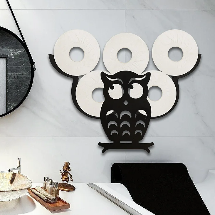 American funny owl animal wall mounted kitchen towel holder 