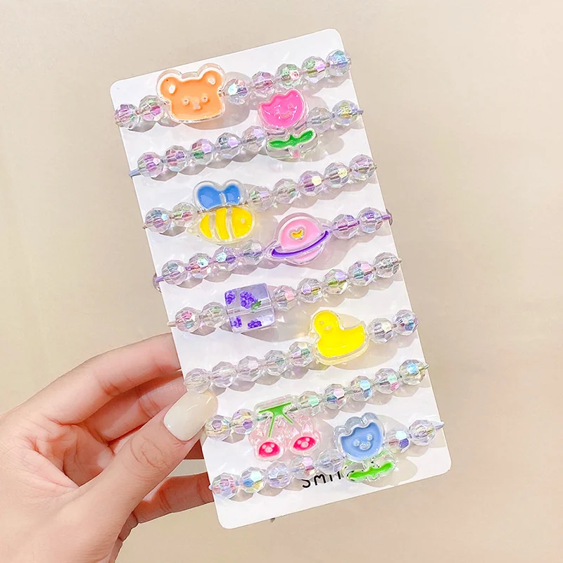 

2022 Fashion Elastic Rubber Band For Women Girls Cartoon Hair Rope Bracelet Headband Female Headdress Geometric Hair Accessories