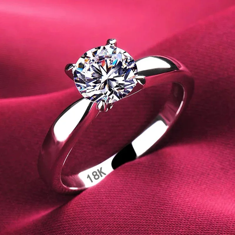 

Never Fade White Gold Color Rings Women High Quality Zircon Ring Original Tibetan Silver Wedding Band Bridal Jewelry Accessories