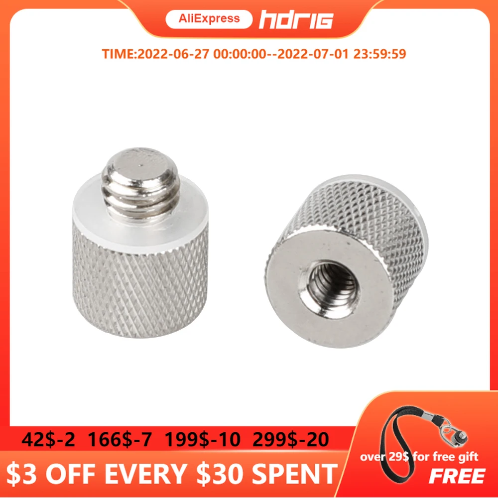 

HDRIG 2pcs 1/4" Female To 3/8" Male Adapter For Tripod And Camera And Qr Plate/Adapter Brass