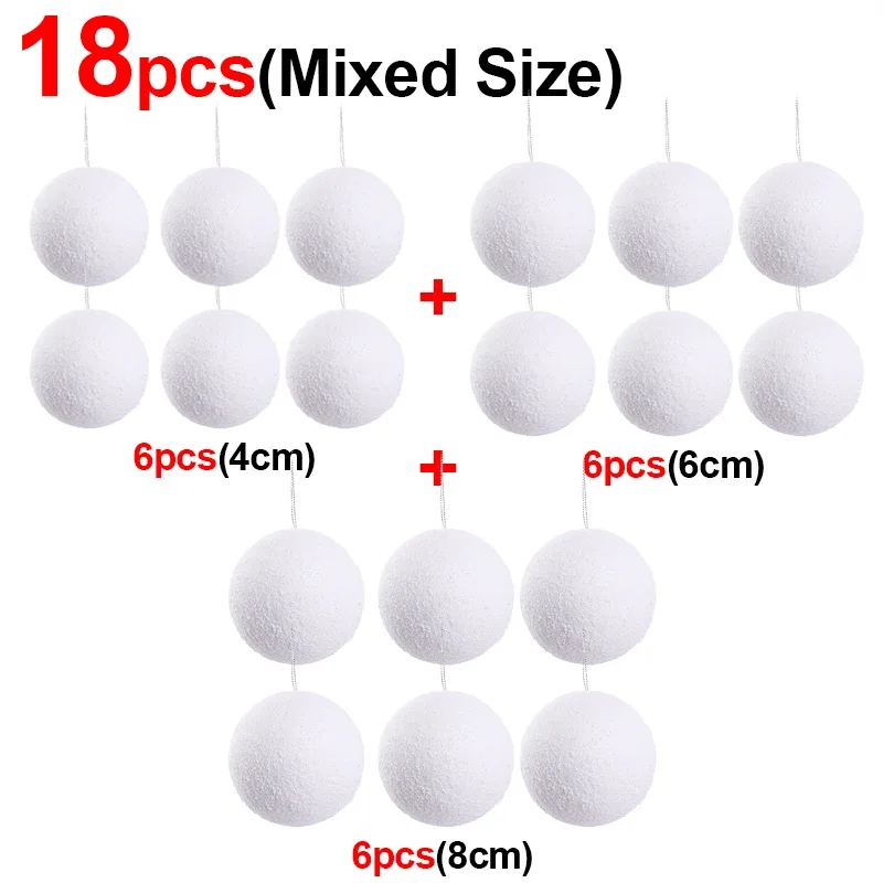 

Белые пенопластовые шары для елки 6 шт.