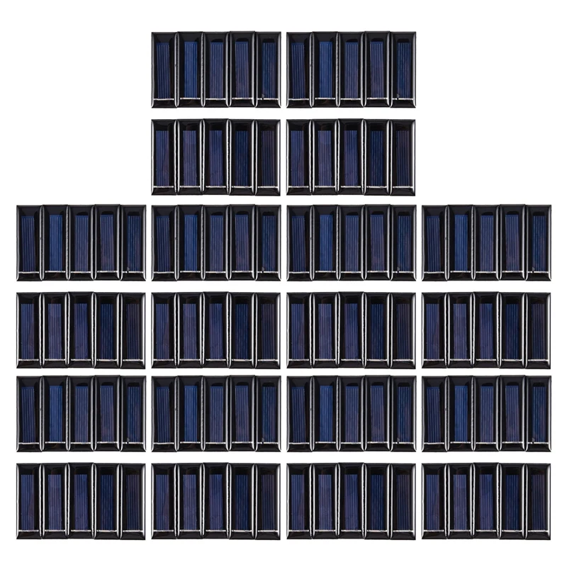 

100Pcs Mini Solar Panel New 0.5V 100MA Solar Cells Photovoltaic Panels Module Sun Power Battery Charger DIY 53X18x2.5Mm
