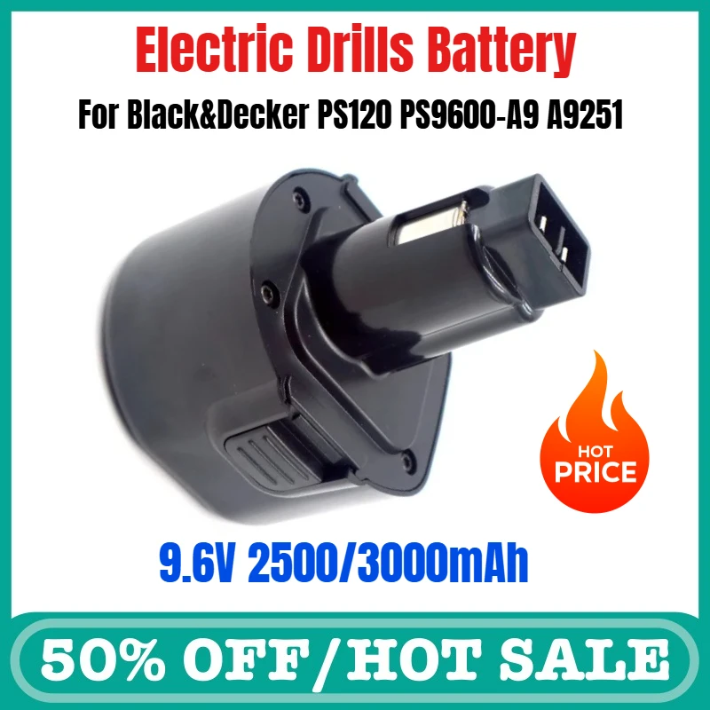 Фото 9,6 В 2500/3000 мАч для Black Decker PS120 PS9600-A9 A9251 аккумулятор для электрических дрелей №1