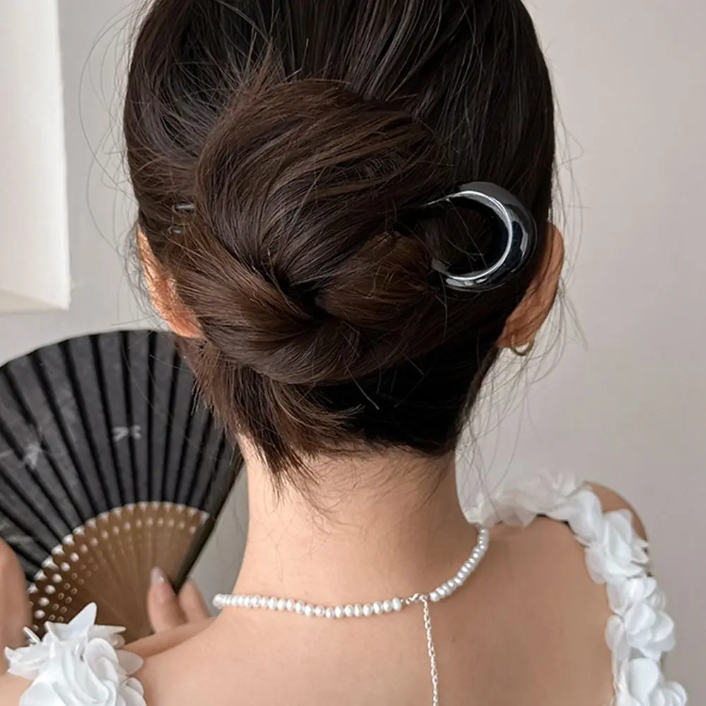 Элегантные U-образные вилки для волос ацетатные геометрические головные уборы