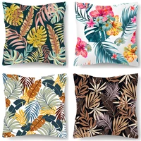tropical plants ins pillow case customizable short plush pillowcases polyester peachskin car pillowcase bed cushion cover