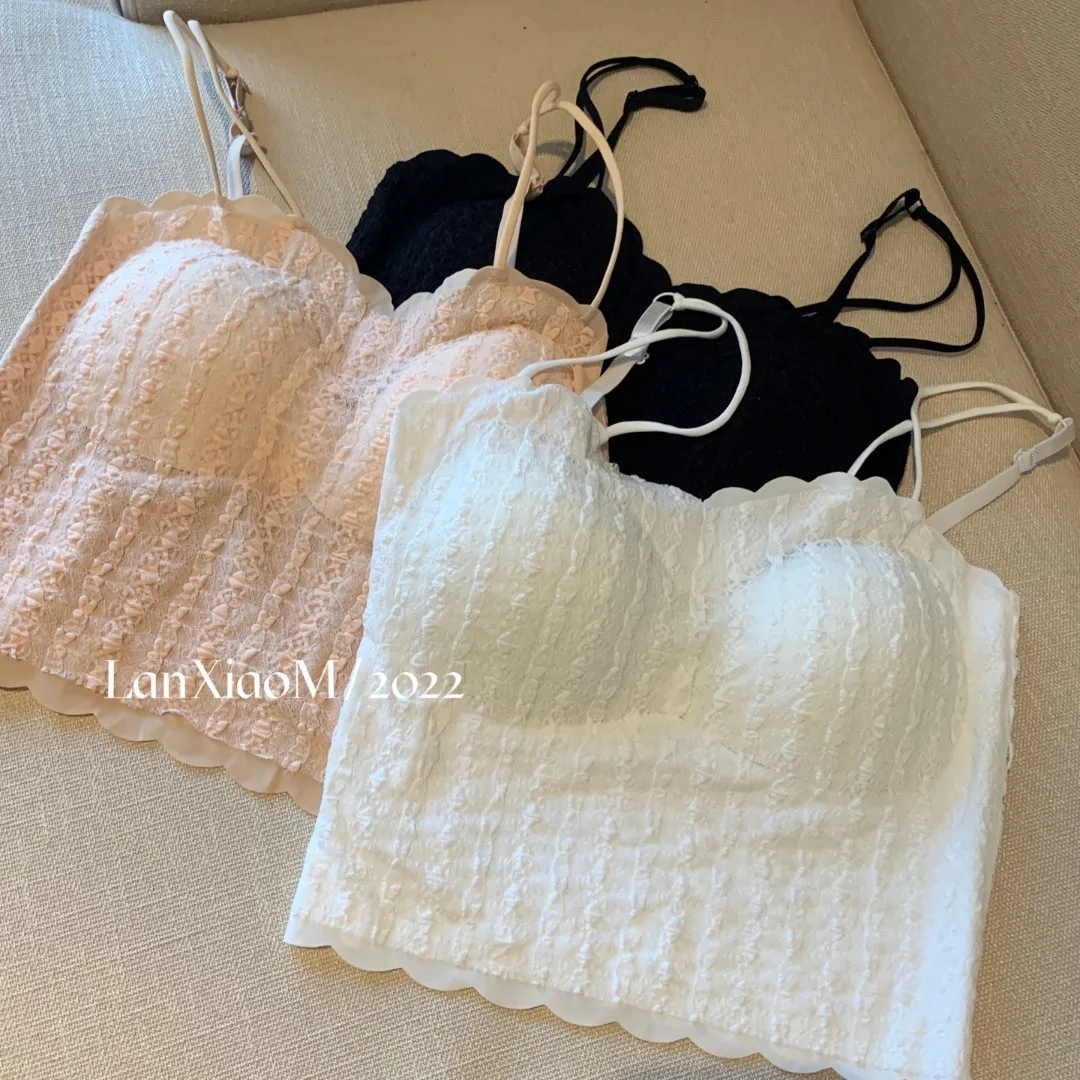 Women's Cotton Underwear Tube Tops Sexy Solid Color Top Woman Outdoor Short Top Fashion Push Up Bra Female Lingerie Tank Up