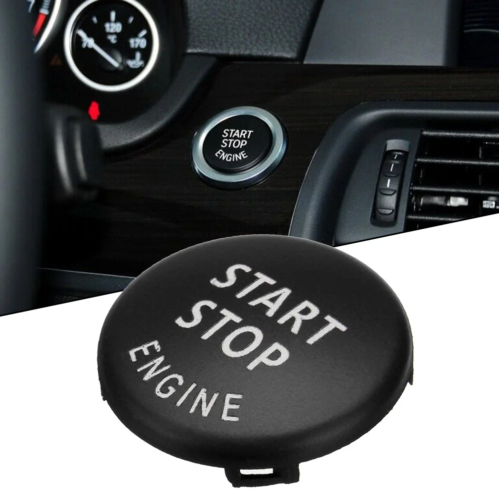 Start Stop Engine Button Switch Cover Fits For BMW Black Easy Installation Automobiles Interior Accessories