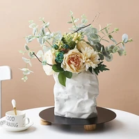 modern ceramic vase table decoration bag model living room white vases home decoration accessories creative flower vase gifts