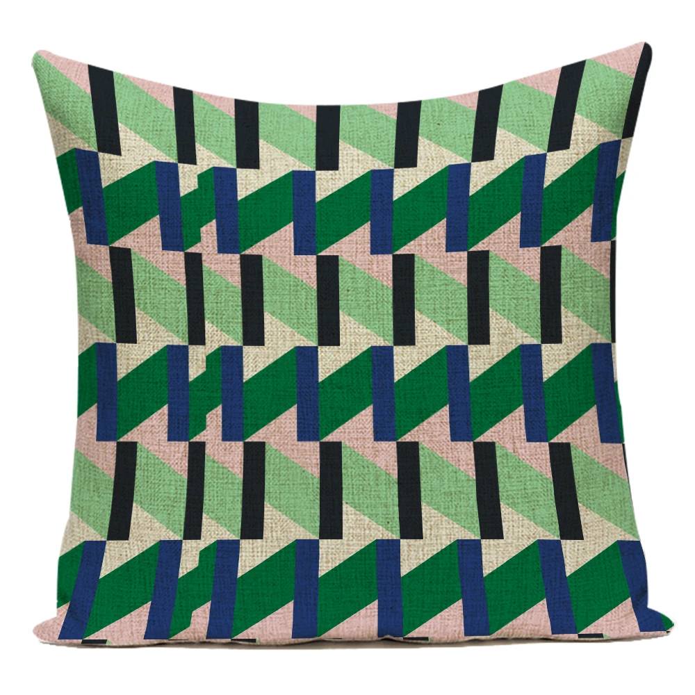 

Useful Things Home Square Cushion Chair Bedroom Decorative Pillows for Beds Artistic Upholstery Artistic Geometry Vintage E2297