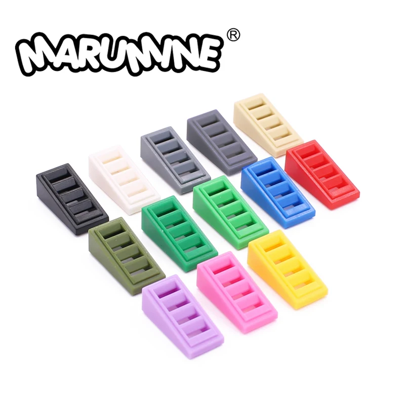 

Marumine 61409 Slope 18 2 x 1 x 2/3 With 4 Slots Classic Constructor Building Blocks Accessories Educational Toys For Children