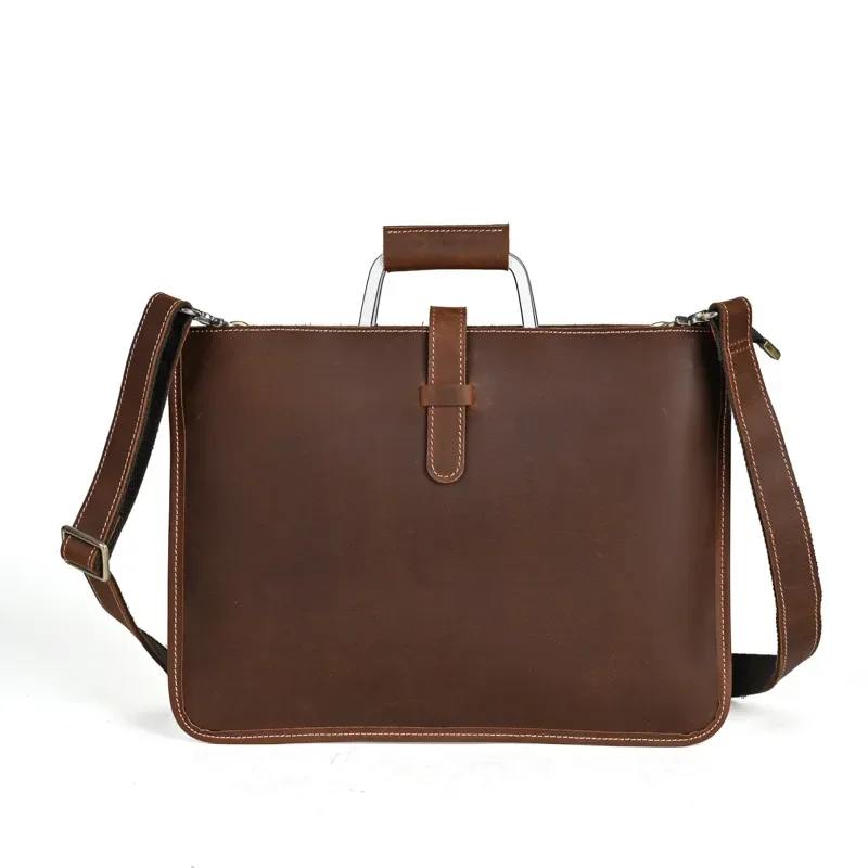 

Портфель мужской из натуральной кожи с верхней ручкой, мессенджер для ноутбука, офисный классический портфель для работы