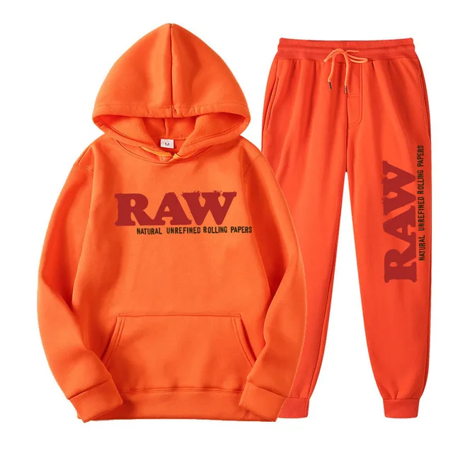 2023 Men's Set RAW Tracksuit men Running Hoodie Sweatpants Men's Set 2 piece set mens outfits Spring Autumn  Casual streetwear