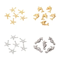 10pcs stainless steel small starfish butterfly dolphin pendant charms for necklace bracelet earring dangle diy jewelry making