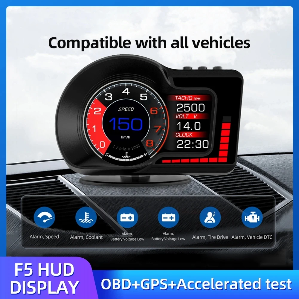 F15 Автомобильный дисплей OBD2 GPS двойная система цифровой Gps Спидометр бортовой