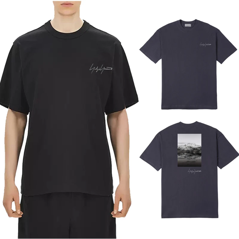 

Y-3 Yohji Yamamoto 2023 Summer Men's T-shirt Japanese City Reflective Print Y3 Premium Casual Short Sleeve Tee For Men and Women