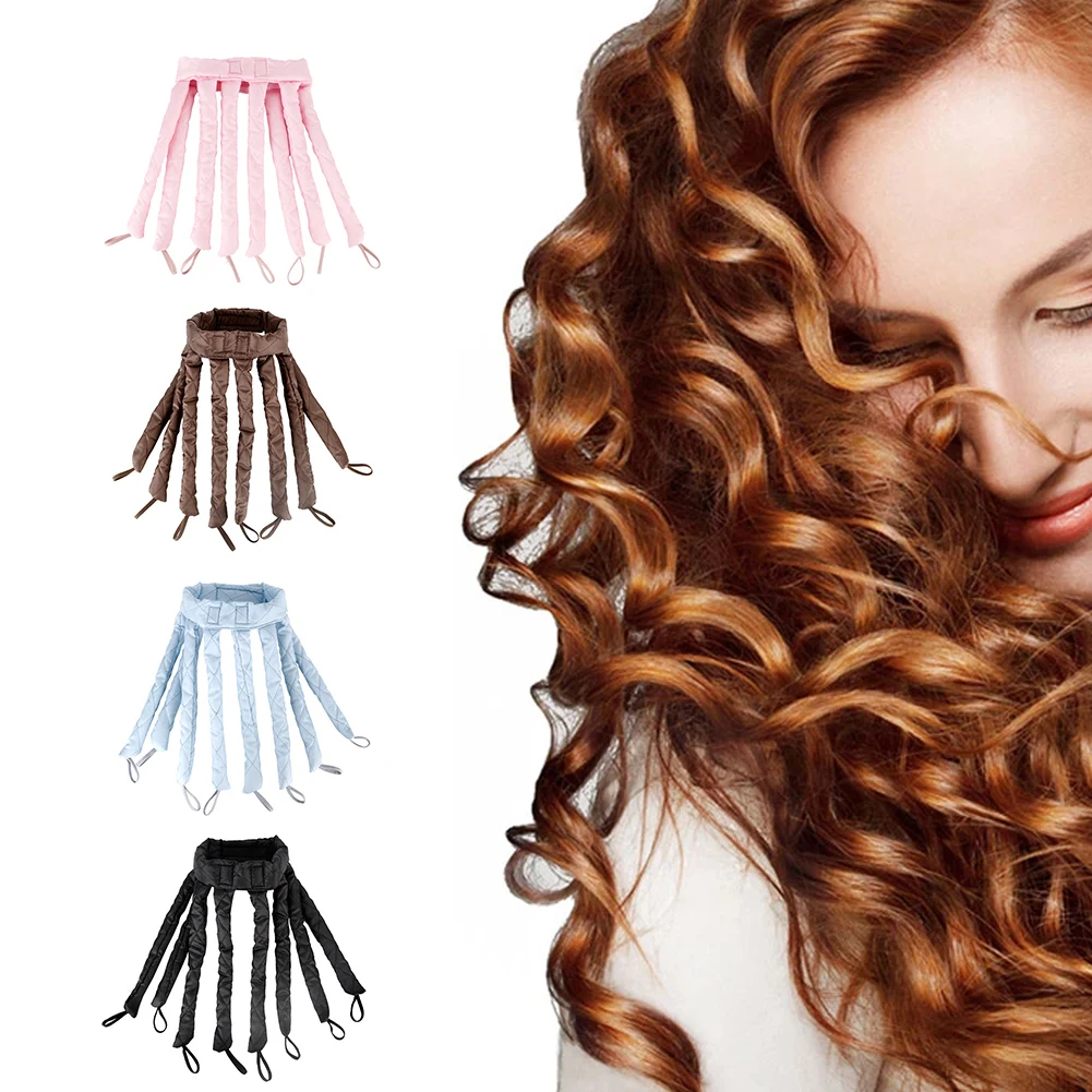 

8 Claw Heatless Soft Hair Curlers Headband Adjustable Detachable Hair Rollers No Heat Overnight Hair Curling For Iron All Hairs