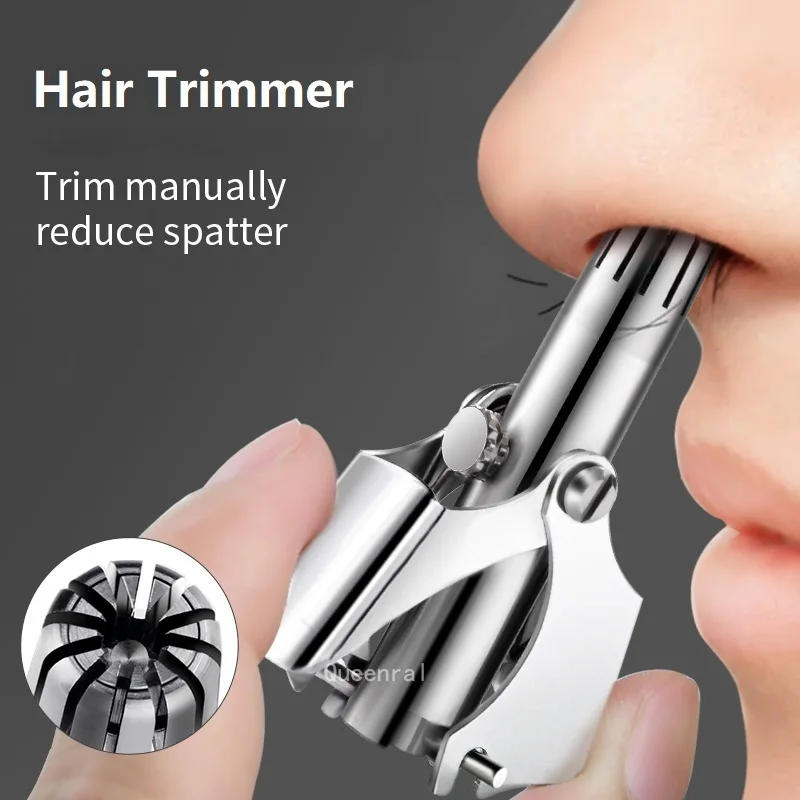 

Мужской триммер для волос в носу из нержавеющей стали, ручная моющаяся портативная триммер для удаления волос в носу, бритва для ушей Vibrissa