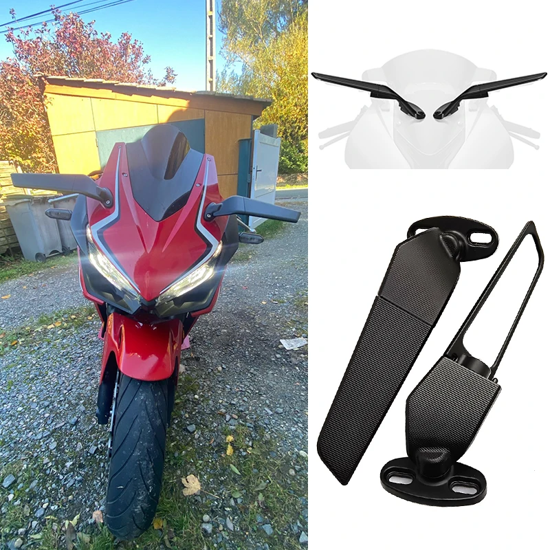 

Motorcycle Mirrors Modified Wind Wing Adjustable Rotating Rearview Mirror CNC aluminum alloy For Ducati CBR GSXR R6 R1 R3 Ninja