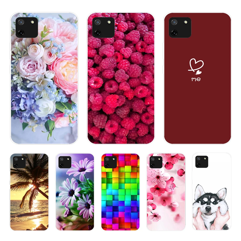 Чехол для Realme C11, мягкий силиконовый милый мультяшный чехол из ТПУ, чехол для OPPO Realme C11 RMX2185 Real me C 11 RealmeC11, бампер