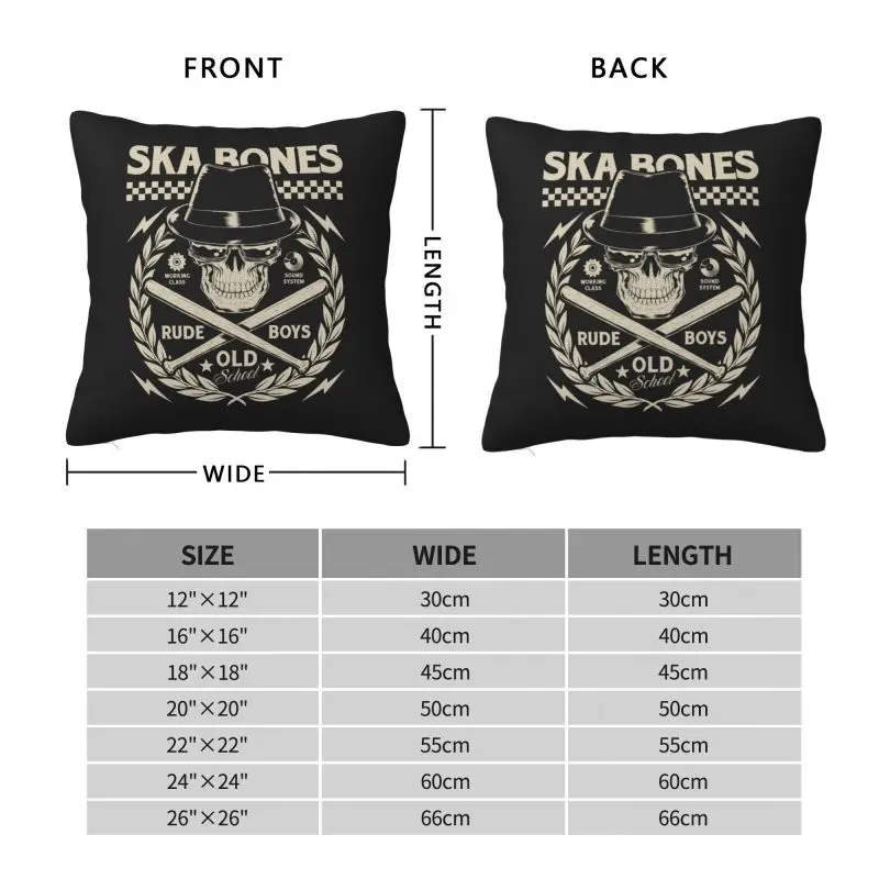 Наволочка Custom Ska Bone Rude Boys Luxury для автомобильной подушки с изображением ямайской музыки (art.: 3920da0c0db2b) - 3920da0c0db2b