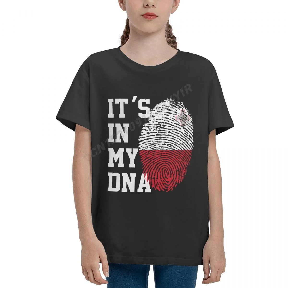 

Футболка детская с флагом Мальты из Мальты и надписью «It IN MY DNA»