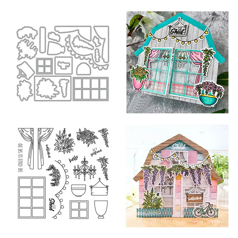 

Flowers Letters Hello Curtain Metal Cutting Die DIY Card Album Photo Make Scrapbooking Crafts Stencil For Decoration New 2022
