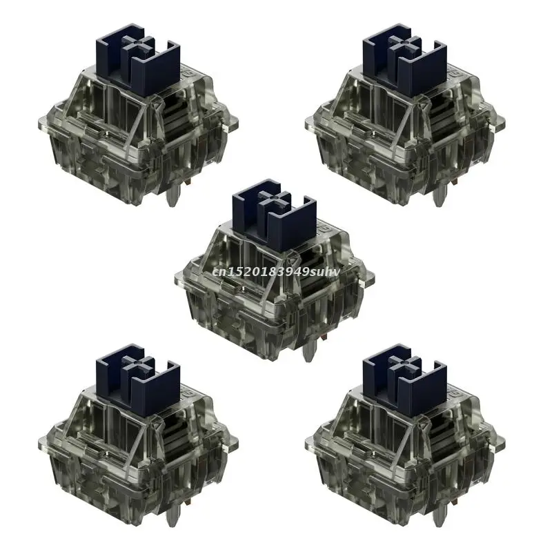 5 шт. переключателей Gateron BOX Ink V2 Pink Black 50g 60g 5pin RGB Linear MX Stem для механической клавиатуры 80 мм предварительно смазаны.