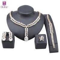womens wedding rhinestones crystal statement pendant necklace dangle earrings bracelet ring party jewelry set