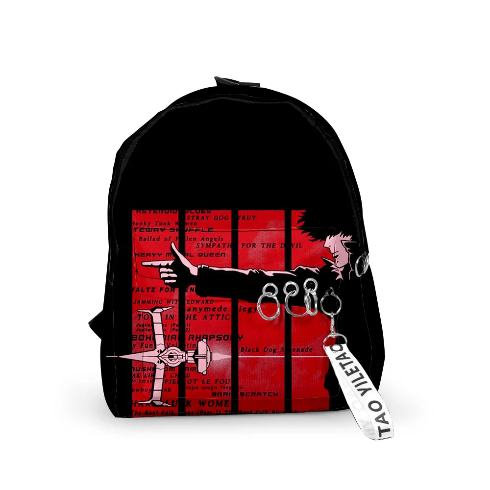 

Harajuku Novelty Cowboy Bebop School Bags Notebook Backpacks Boys/Girls 3D Print Oxford Waterproof Key Chain Small Travel Bags