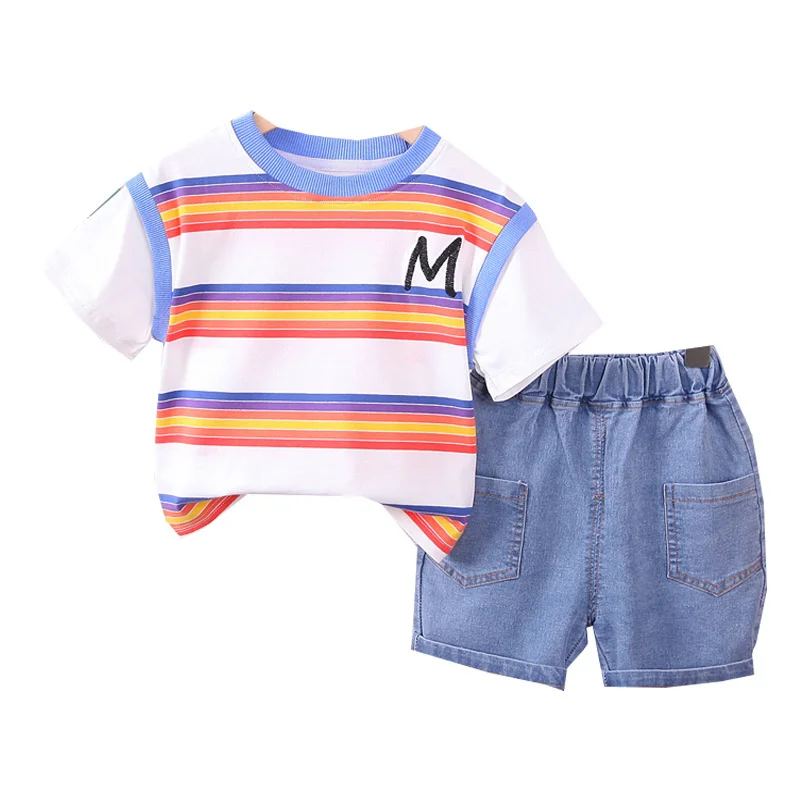 

New Summer Baby Girl Clothes Suit Children Outfits Boys Striped T-Shirt Shorts 2Pcs/Sets Toddler Casual Costume Kids Tracksuits