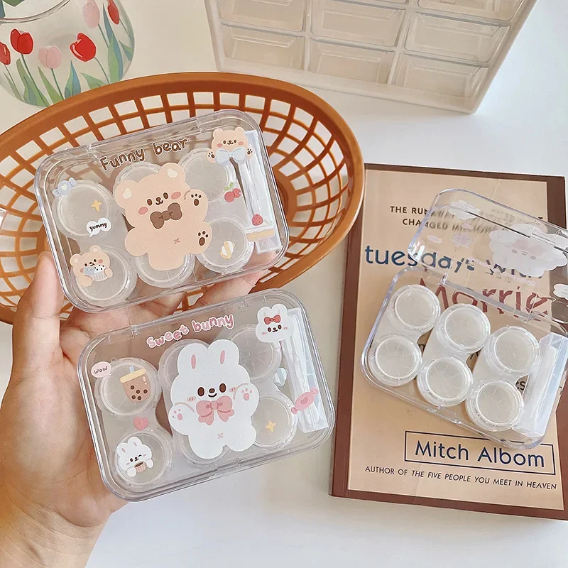 Невидимые очки с милым медведем чайным кроликом коробка для партнера три пары