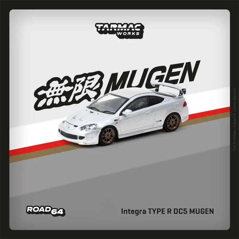 Tarmac Works 1:64 Integra TYPE R DC5 MUGEN Серебряная литая модель автомобиля