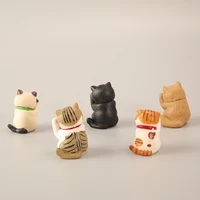 5 kinds of fortune cat hand made anime peripheral cartoon kitten gacha doll micro landscape ornaments