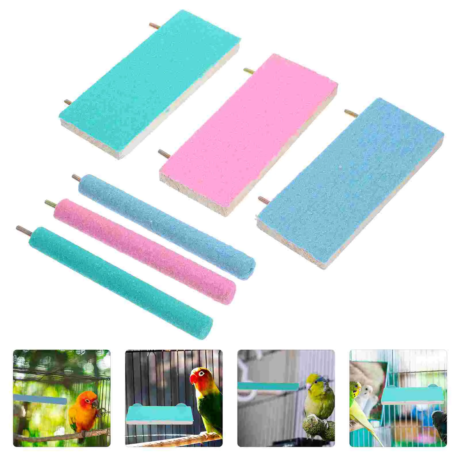 

Bird Perches Cage Stand Perch Toy Parrot Chinchilla Wood Hamster Accessories Board Birdcage Parakeet Toys Wooden Pet Playground