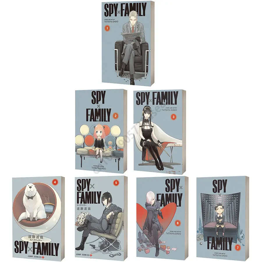 Books 7 Volumes Anime SPY×FAMILY Vol 1-7 Japan Youth Teens Comedy Mystery Suspense Manga Comic Book English Livre Libro Gift