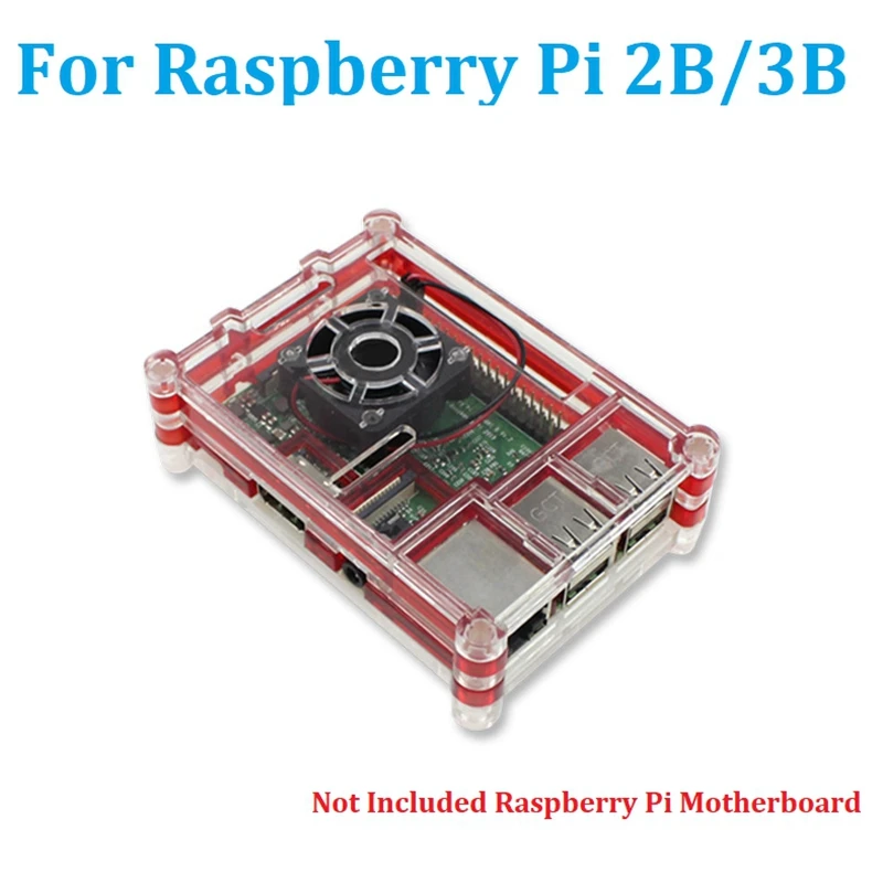 

Акриловый чехол для Raspberry Pi 2B/3B, прозрачный защитный чехол, чехол для Raspberry Pi B, модель 3