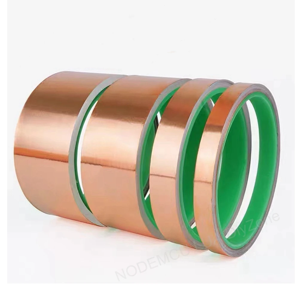 

1PC 20M Double Side Conductive Copper Foil Tapes 3 5 6 8 10mm Strip Adhesive EMI Shielding Heat Resist Tape Repair Tools