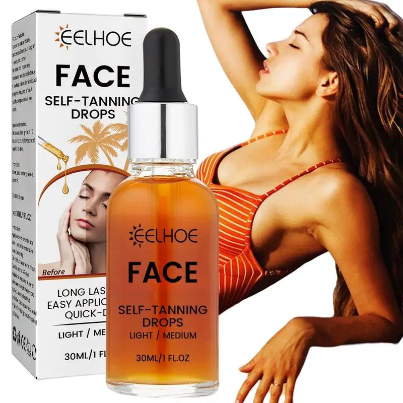 

Fast Tan Glow Drops Sunless Skin Tanning Oil Liquid Dark Self Tanner Water Serums For Face Body Fake Indoor Tanning Lotion