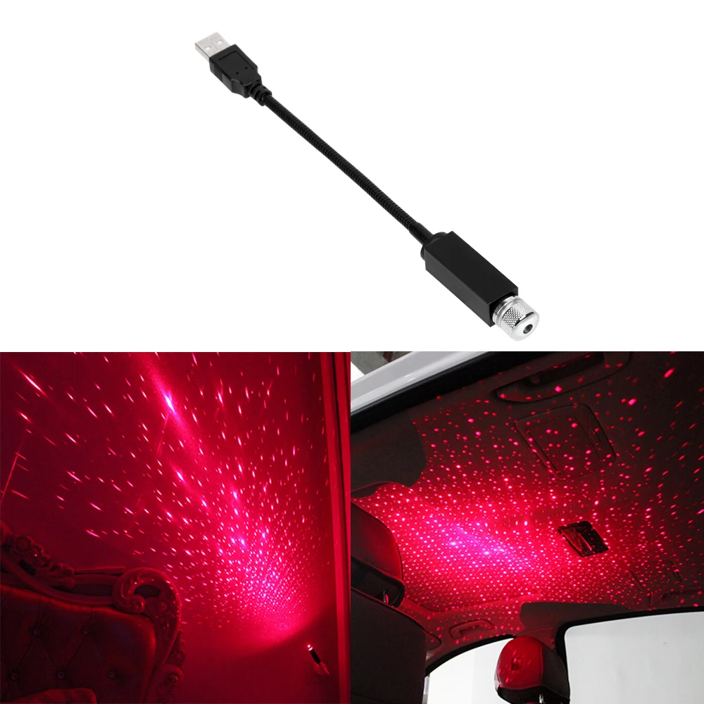 

Atmosphere Galaxy Lamp LED Car Roof Star Night Light Projector USB Decorative Lamp Adjustable Multiple Lighting Effects