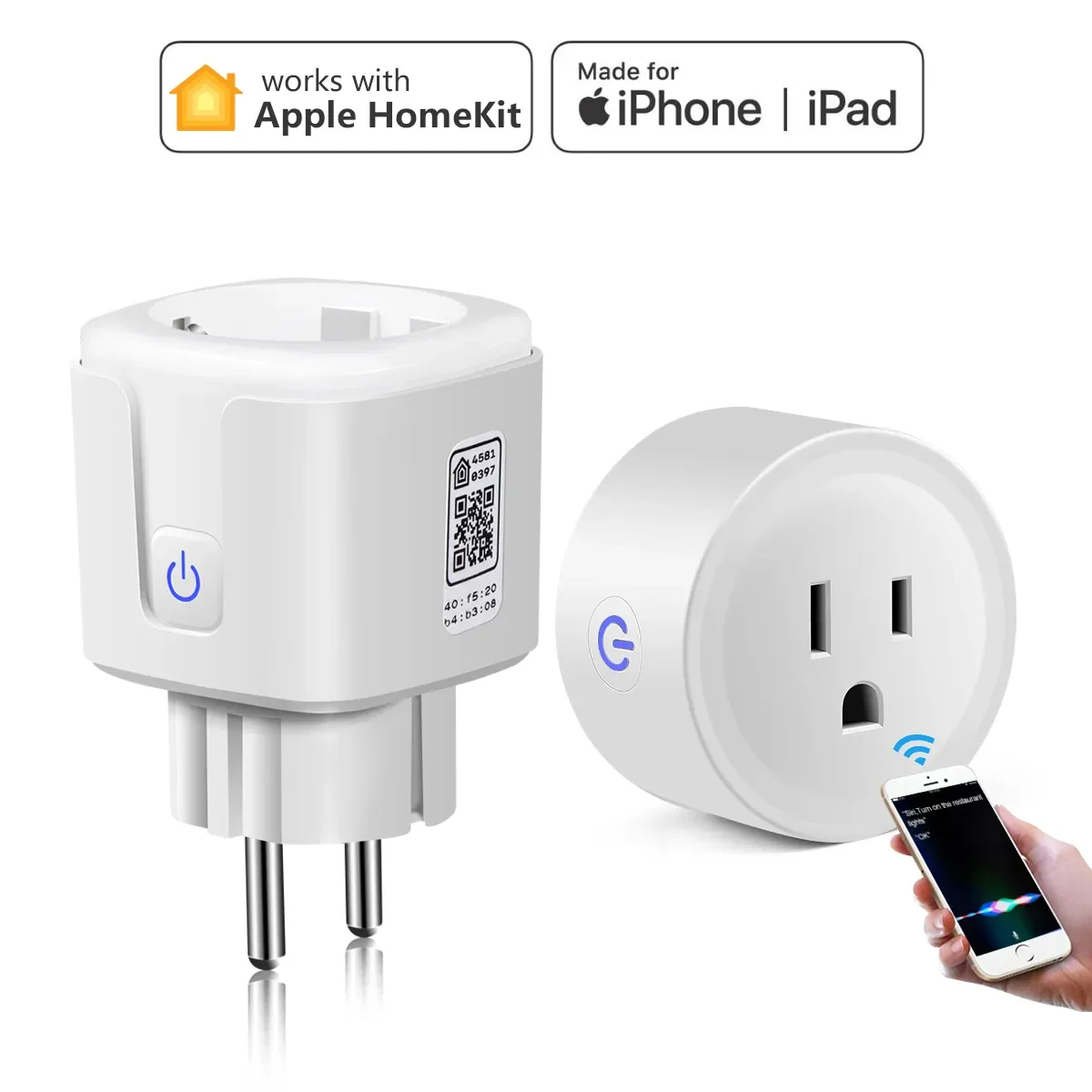 

NEW Homekit And Smart Socket WiFi Electrical Outlets Plug 15A Remote Siri Voice Control Wall Light Smart Home Part