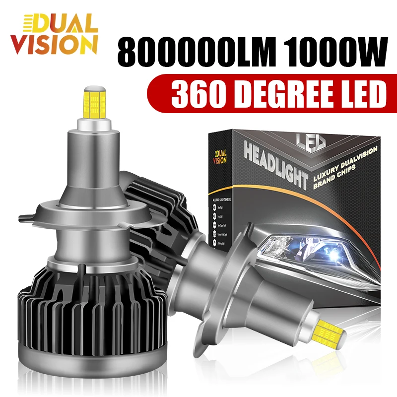 Светодиодные мини-фары H7 Canbus 360 лампы для автомобильных фар H11 H8 H9 H1 HB3 9005 HB4 9006