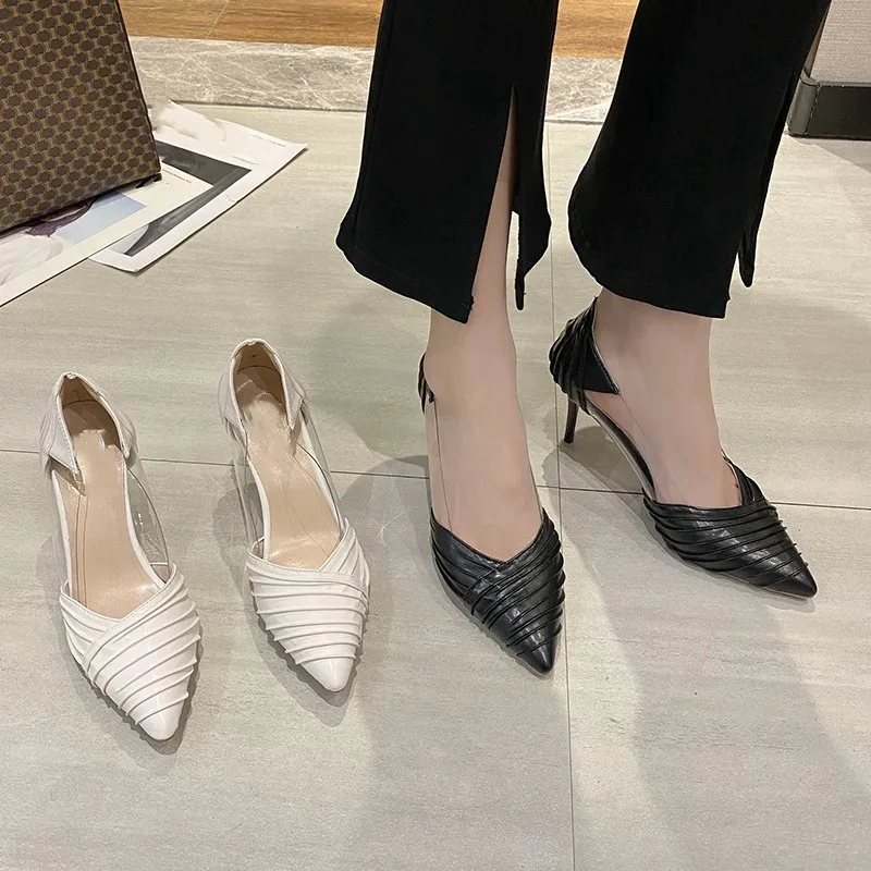

New Pointed Toe Stiletto Shallow Mouth Solid Color Elegant Women's Shoes Sexy Fashion Banquet Party High Heels Chaussure Femme