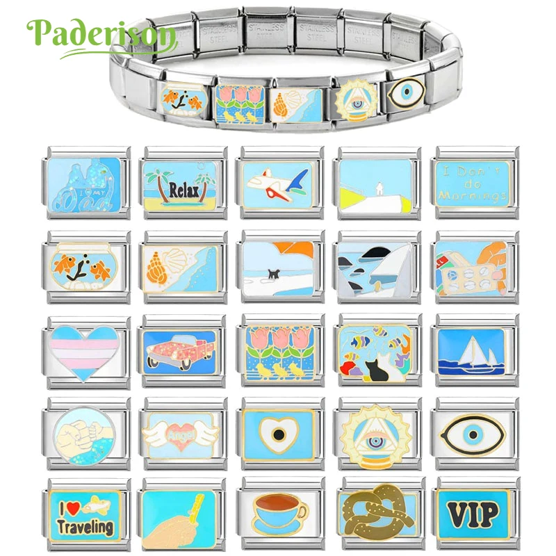 Шарм-браслет из нержавеющей стали 9 мм