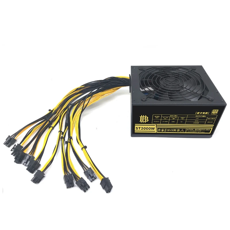 

1800W PC Power Supply 175-240V 95 PLUS ATX PC Miner Power Supply Machine Support GPU Graphics Cards
