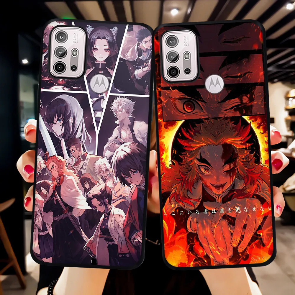 

Japan Anime Demon Slayer Phone Case for Moto E20 E7 G10 G30 G50 5G G60 G40 G6 G7 Play EU E6 G8 G9 Power One Action Cover Fundas