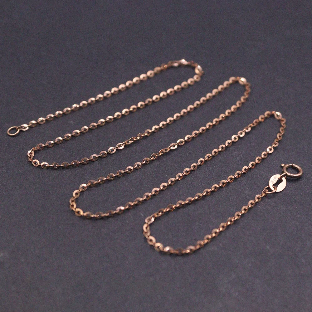 Аутентичное женское ожерелье из настоящего твердого розового золота 18 карат 1 5