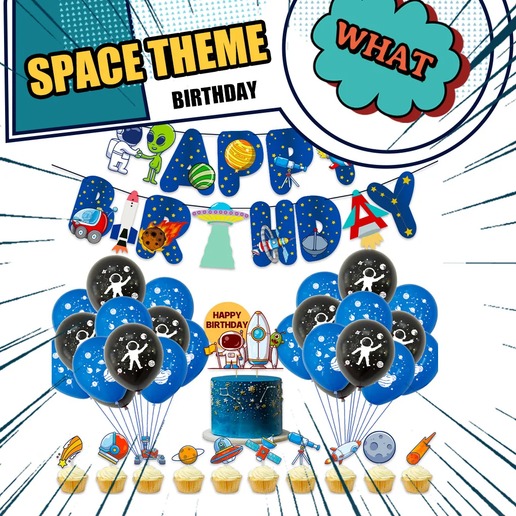 

Набор детских воздушных шаров на день рождения, латексные украшения, стена с динозавром, баннер, космос, Вселенная, 12 дюймов, для детей, день ...