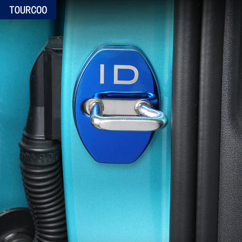 

For VW ID3 ID4 ID6 X/CROZZ Stainless Steel Door Lock Protective Covers Car Styling Modification Accessories