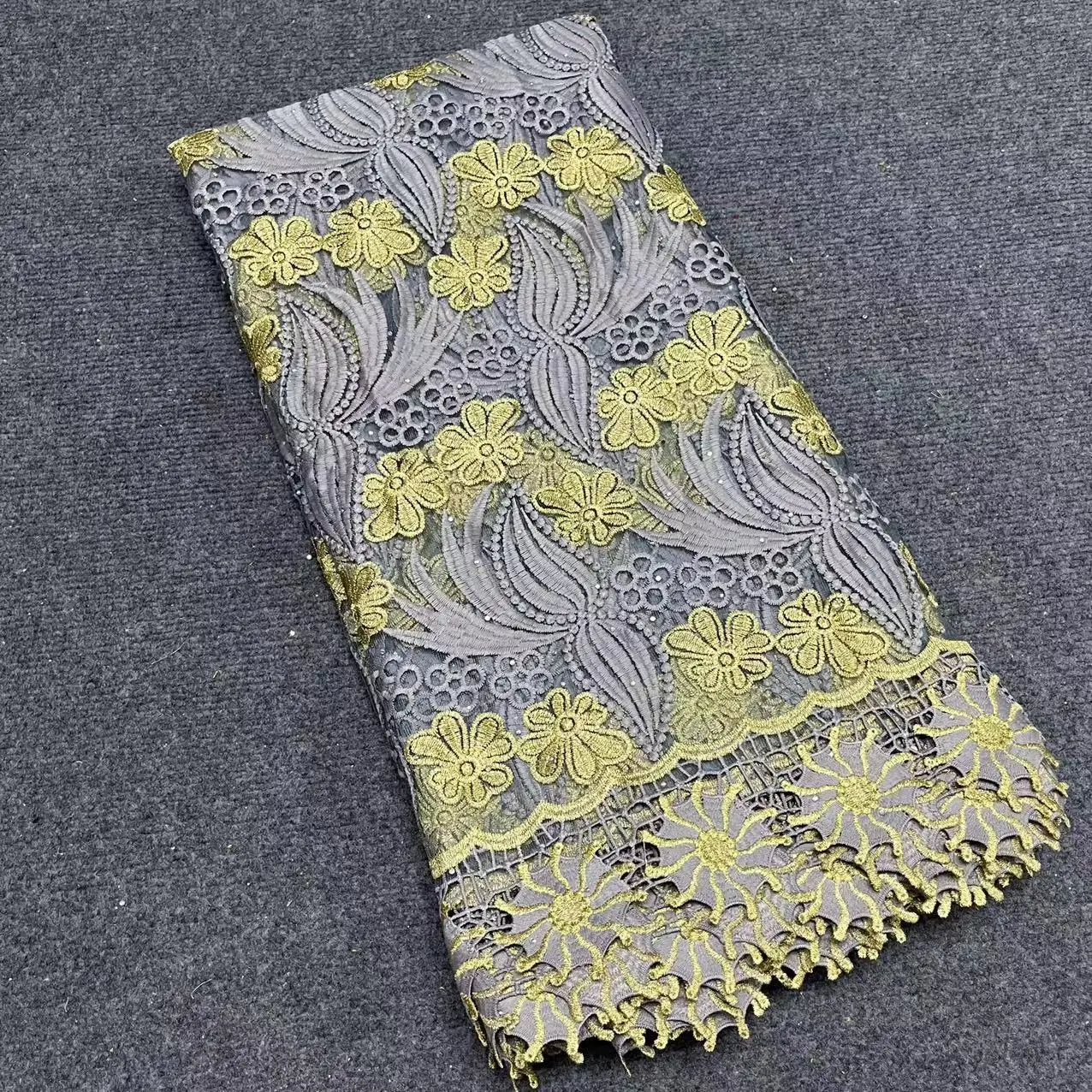 

Красивая африканская Тюлевая кружевная ткань с камнями, Цветочная вышивка, высокое качество, нигерийская французская сетчатая кружевная ткань, 5 ярдов